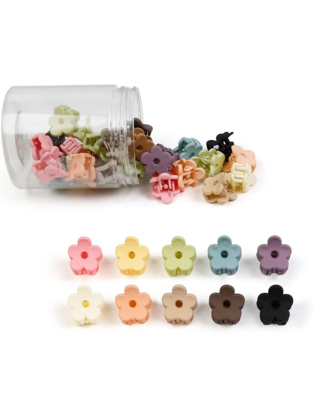 40Pcs Colorful Mini Flower Hair Clips - Cute Claw Pins for Kids & Teens